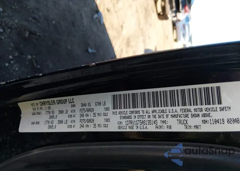 2010 Dodge Ram 1500 Slt/Sport/Trx из США, поврежденный, VIN 1D7RV1GT5AS135145